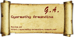 Gyarmathy Armandina névjegykártya